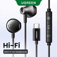 UGREEN In-Ear 3.5mm Type C Stereo Bass Wired Headphones HIFI Earphones with Mic for Samsung S25 S24 