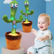 Dancing Cactus 120 Song Speaker Talking USB Charging Voice Repeat Plush Cactu Dancer Toy Talk Plant 