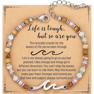 Wave Bracelets for Women, Easter Basket Stuffers, Jewelry Gift for Best Friend, Sister, Mom, Daughte