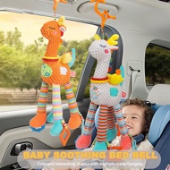 Soft Body Giraffe Local Cute Baby Development Soft Giraffe Animal Hand Bell Rattle Plush Giraffe Toy