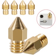 3D Printer Nozzle - Extruder Printing Consumables Nozzle - 1.75mm Feed Aperture - MK8 Brass Extrusion Head Nozzle