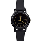 CASIO手錶 小圓黑金數字矽膠錶