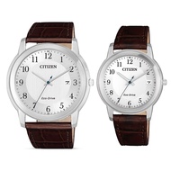 Citizen Eco-Drive Leather Couples Solar Powered Watch