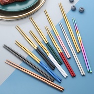 Korean Style 304 Stainless Steel Chopsticks Household Anti-slip Chopsticks Square Chopsticks Commerc