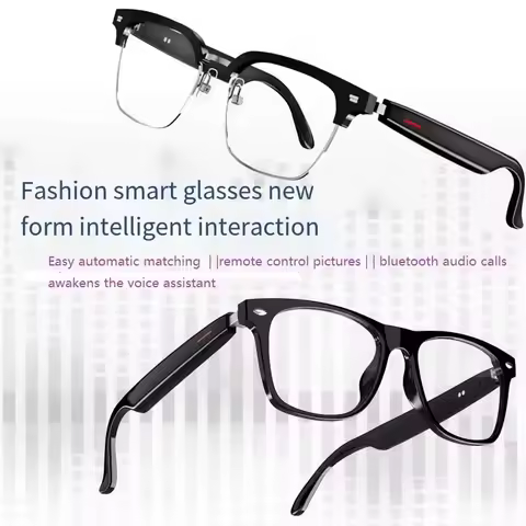 4K HD AI Smart Glasses Chat GPT Bluetooth Call Music Headphones With Camera Recording Voice Assistan
