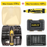 KEELAT KCMG02 Cordless Rotary Tool Bor Mini Grinder SET Alat Ukir elektrik Mesin Poles Baterai Penye