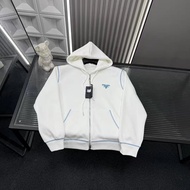 Fashion Trendy Clothes Jacket Embroidered Ribbon Depiction Hooded Jacket

