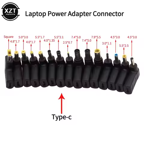 Laptop Power Adapter Connector Dc Plug USB Type C Female to Universal Male Jack Converter for Hp Del