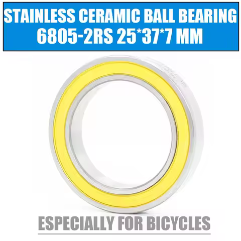 6805-2RS Stainless Bearing 25*37*7 MM ( 1 PC ) ABEC-3 6805 RS Bicycle BB Bracket Bottom 25 37 7 Cera