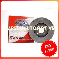 NISSAN VQ37 FAIRLADY 370Z Z34 SANWA FRONT DRILLED SLOTTED SPORT DISC ROTOR [1 PAIR (LH+RH)]355mm