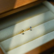 Mini 訂製款 316L醫療鋼 六爪單鑽轉珠耳環