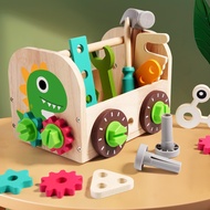 Kids Wooden Assembly Toolbox Toys DIY Children Tool DIY Construction Pretend Play Kit For Kids