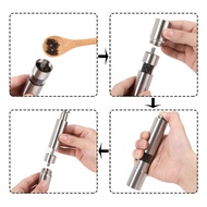 Manual Salt and Pepper Grinder Set Thumb Push Pepper Mill Stainless Steel Spice Sauce Grinders with