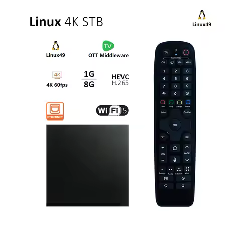 Linux4.9 4K STB TOA Streaming Player OTT Middleware Smart TV Box HDR10 HEVC 1GB 8GB Dual WiFi Quad C