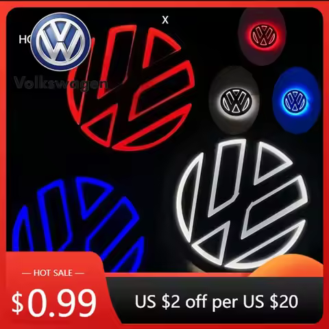 For VW 11cm 5D LED for Volkswagen VW logo lamp front grille logo+trunk logo applies to CC/ Golf/Pass