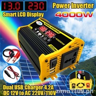 Vehicle Inverter Converter 12V220V/110V4000W Dual USB Voltage Display