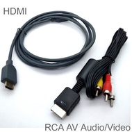 Sony PlayStation PS1 / PS2 / PS3 1.8m RCA AV Audio/Video Composite Cable &amp; Hdmi