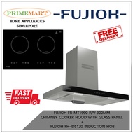 FUJIOH FR-MT1990 900MM CHIMNEY COOKER HOOD WITH GLASS PANEL+FH-ID5120 INDUCTION HOB BUNDLE DEAL