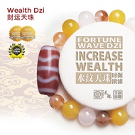 Dzi Kingdom Red Jade Fortune Wave Dzi Bracelet 天珠王国水纹天珠手链