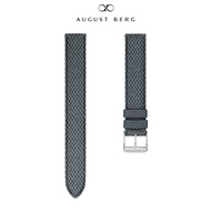 August Berg Grey Perlon Silver Buckle Watch Strap