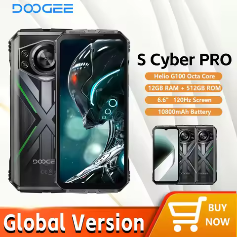 DOOGEE S Cyber Pro Rugged Phone 12GB 512GB Helio G100 6.6'' FHD+ 120Hz IPS 10800mAh Large Battery 33