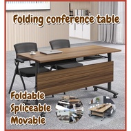 Folding conference table, movable splicing strip table, double desk, foldable training table and chairs