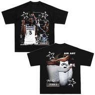 Anthony Edwards Edwards American Retro Basketball T-Shirt Short-Sleeved Pure Cotton Summer Loose Clo