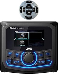 JVC Marine Bluetooth AM/FM/WB Tuner Radio Stereo Rear USB AUX Digital Media Receiver Bundle Combo with Wired Remote Control
