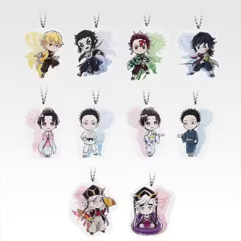 Demon Slayer: Kimetsu No Yaiba Keychain Akaza Kamado Tanjirou Anime Peripheral Cute Creativity Exqui