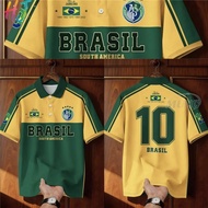 Brazilian Football Jersey Button Collar I 2026 World Cup Casual Sports Shirt