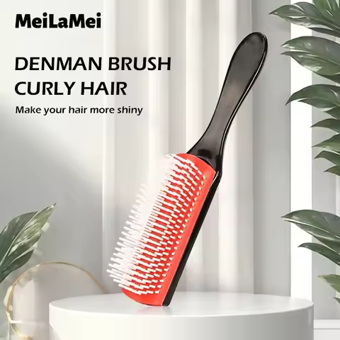 9-Row Detangling Hair Brush Scalp Massager Wet Dry Comb for Curly Straight Hair, Denman Style Detang