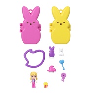 Mattel Polly Pocket X Peeps 2 Pack Collectible Bunny Compact Playset With 1 Micro Doll 7 Themed East