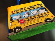 USJ Snoopy Olaf 黄巴士 特大 拉鍊袋日本環球影城限定 Yellow bus zip bag