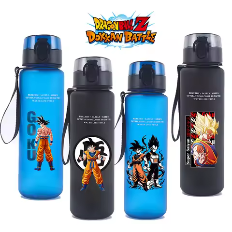650ml Dragon Ball Sports Water Bottle Man Anime Goku Print Leak Proof Water Cup Portable Reusable Cu