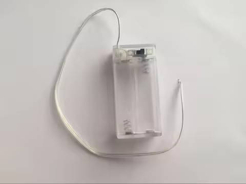 1PCS 3V Transparent Battery Box 2xAA Battery Holder With NO/OFF Button Switch &Wire Lead For AA Rech