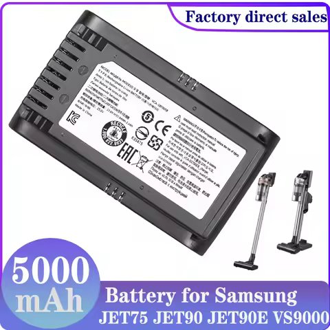 NEW 5000mAh VCA-SBT90 Vacuum Cleaner Battery For Samsung JET75 JET90 JET90E VS9000 VS20R9074S2 VS20T