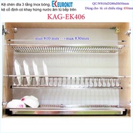 3-tier V-shaped built-in dish rack KAG-EK406-85cm, Eurokit built-in dish rack 85cm high-quality poli