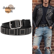 OAKDENEMYWAY Waist Belt, Y2K Trendy Design Punk Rivet Belts, Vintage Heavy Metal All-match Jeans Bel