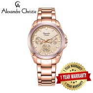 [Official Warranty] Alexandre Christie 8667BFBRGLNPN Women's Beige Dial Stainless Steel Strap Watch