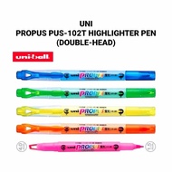 (5PCS) UNI Propus PUS-102T Highlighter Pen |  Double-Head | 荧光笔 X 5PCS