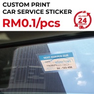 CAR SERVICE STICKER |OIL MILEAGE STICKER / Reminder Sticker / Oil Sticker Custom