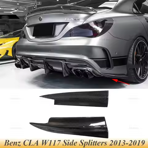 W117 CLA Carbon Fiber FRP Rear Bumper Lip Diffuser Rear Side Splitter For Benz CLA Class W117 C117 C