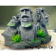 Easter Island GIANT MOAI statue model for aquarium decoration