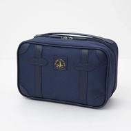 日本雜誌附錄GLOBE-TROTTER LIMITED BOOK NAVY ver. 行李箱造型收納包 化妝包