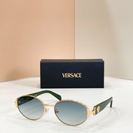 VERSAC * Sunglasses VE 2395D Metal Retro Oval Fashion Eye Protection Ultraviolet Protection Sunglass