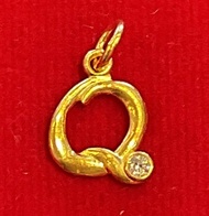 จี้ตัวอักษร A - Z ทองคำแท้ 1กรัม ฝังเพชรรัสเซีย (ทองคำแท้ 96.5%)#จี้ตัวอักษรA-Z มีใบรับประกัน ขายได้จำนำได้
