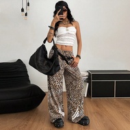 Women's Summer Cowgirl Vintage Streetwear Western Wear Rapper Cargo Leopard Striped Print Pants For