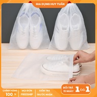 Plain White Drawstring Non-Woven Shoe Bag Size 24x37cm, Convenient Travel Shoe Bag (TGR37) - HUYTUAN