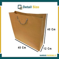BROWN PAPER BAG 40X12X40 BROWN BAG 40X12X40 BROWN GIFT BAG KRAFT PAPER BAG BROWN KRAFT PAPER BAG/ GO