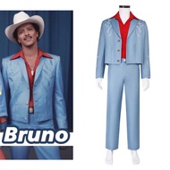 Ladykaga Mars Brother Cosplay Costume Bruno Solo Stage Performance Outfit Halloween Blue Suit